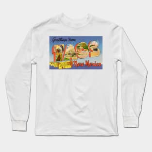 Greetings from Taos, New Mexico - Vintage Large Letter Postcard Long Sleeve T-Shirt